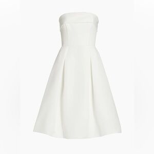 Amsale Faille Fit-&-Flare Midi-Dress